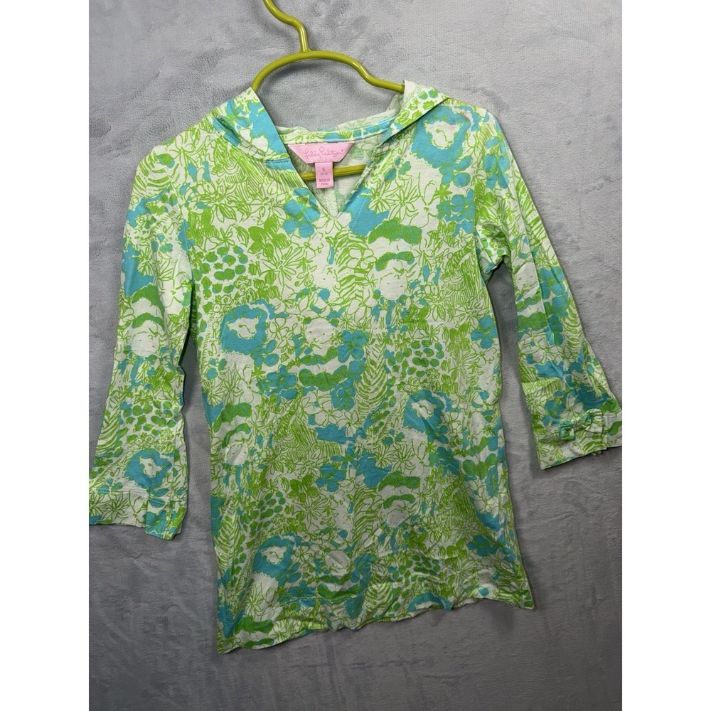 Lilly Pulitzer Little Noelle Dress Girls XS 4-5 Green Its A Zoo Panda Hooded S - Picture 4 of 9
